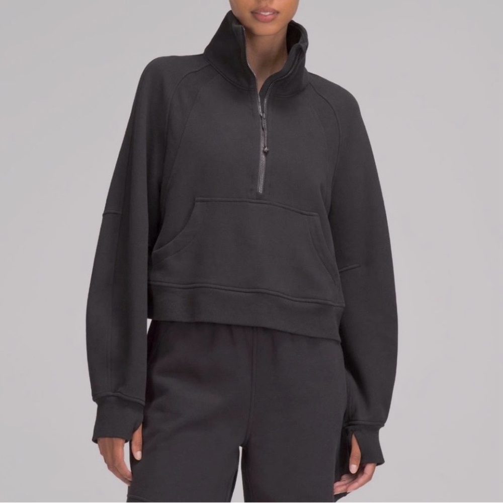 Lululemon Black Half-Zip Funnel Neck Scuba